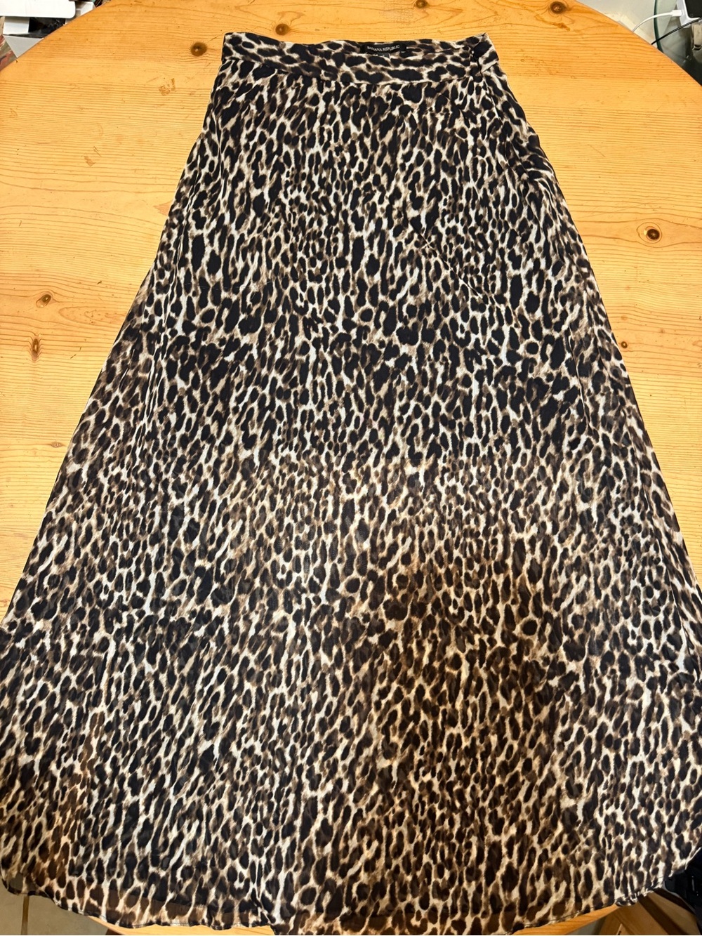 Banana Republic Leopard-Print A-Line Skirt - Brown & Black